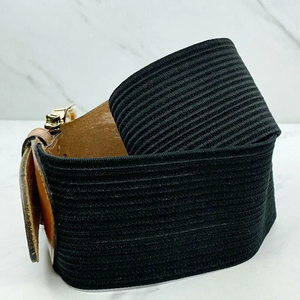 Vintage The Limited Stretch Belt Leather Trim Gold Hardware Medium (M) ✨